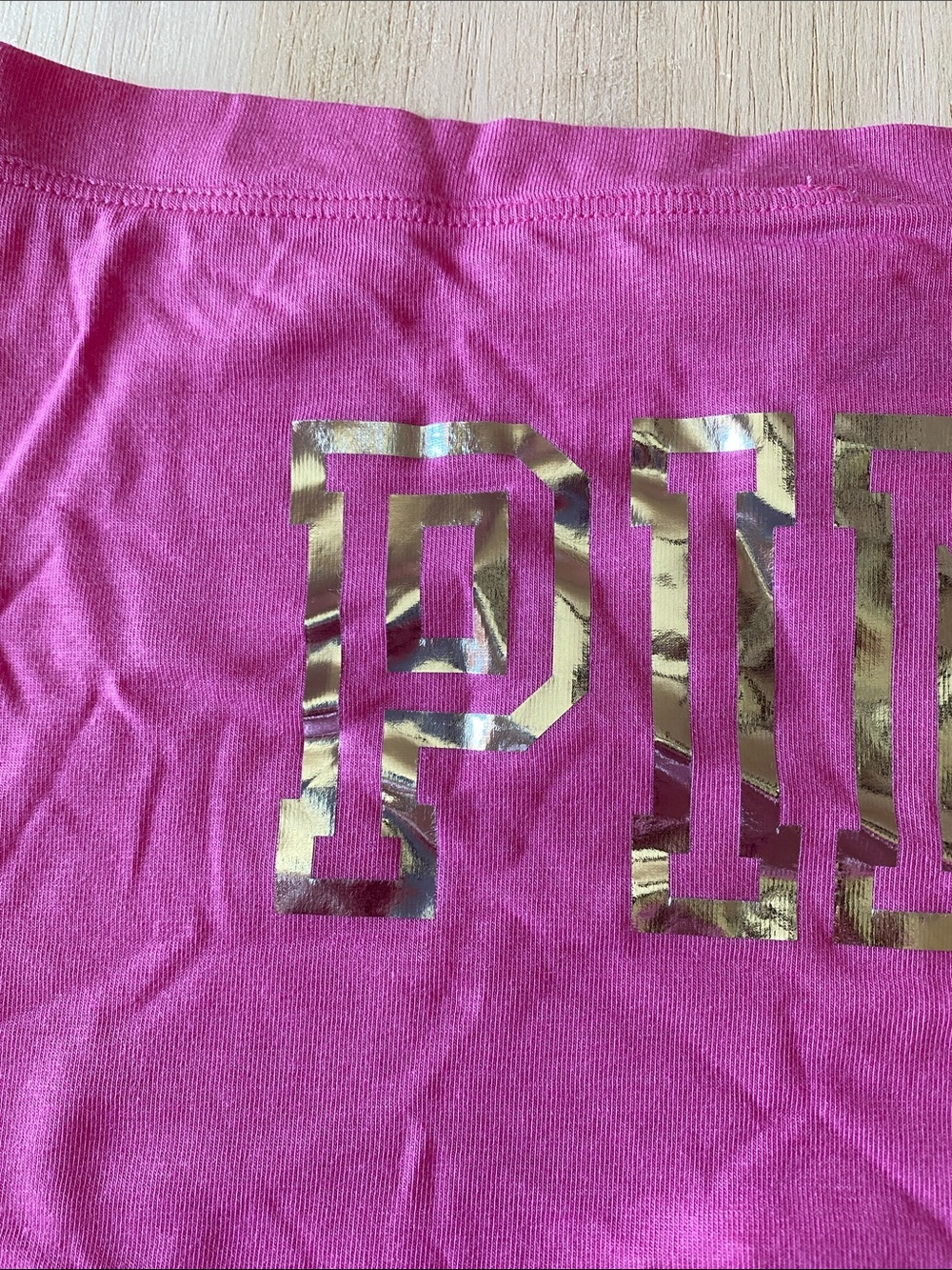 PINK Victoria's Secret Bright Pink Shorts with Silver Foil Logo - Picture 2 of 6